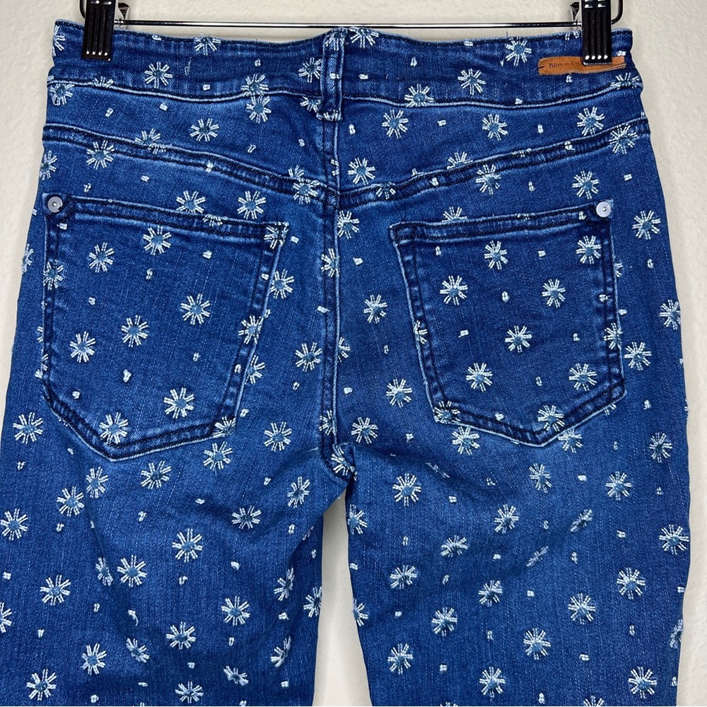 ANTHROPOLOGIE / PILCRO Daisy Embroidered Denim Crop Jeans - Sz 25 - Picture 9 of 14